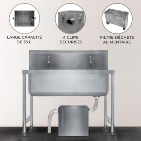 Capacité bac a graisse restaurant de 5 à 25 couverts